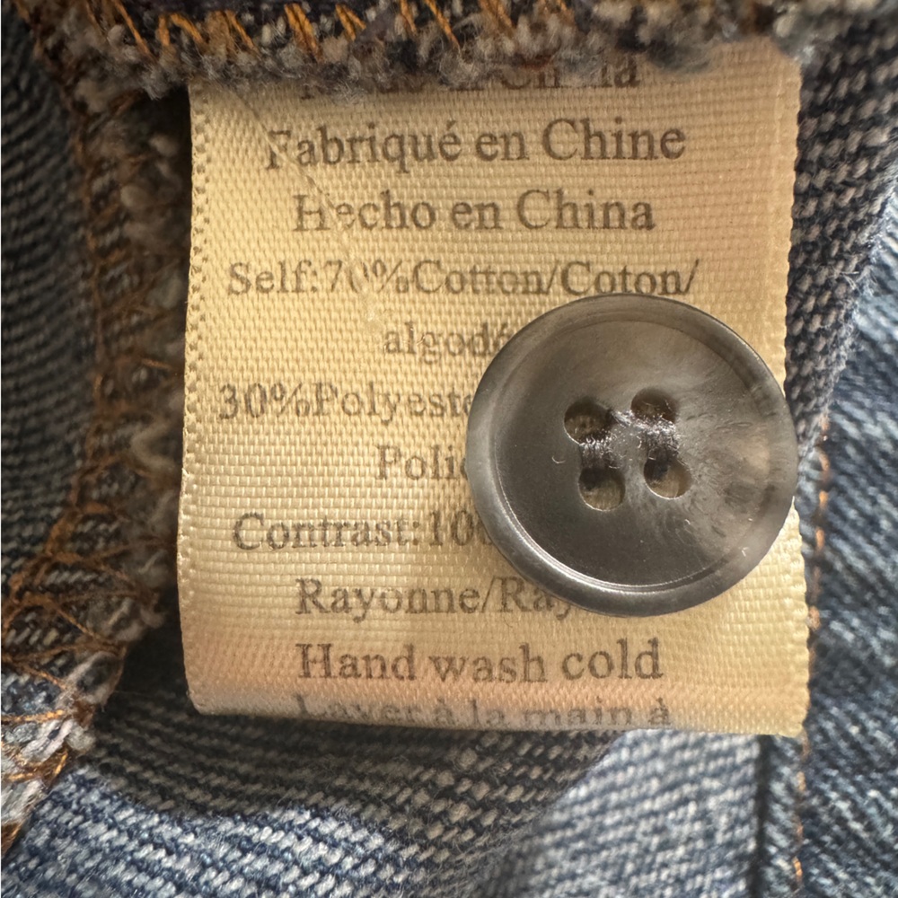 Anthropologie Porridge Short-Sleeve Denim Swing Mini Dress - Picture 10 of 13